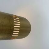 Vintage adjustable wall light, solid perforated brass, France 1960