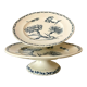 Antique dishes on foot in Luneville carnation porcelain