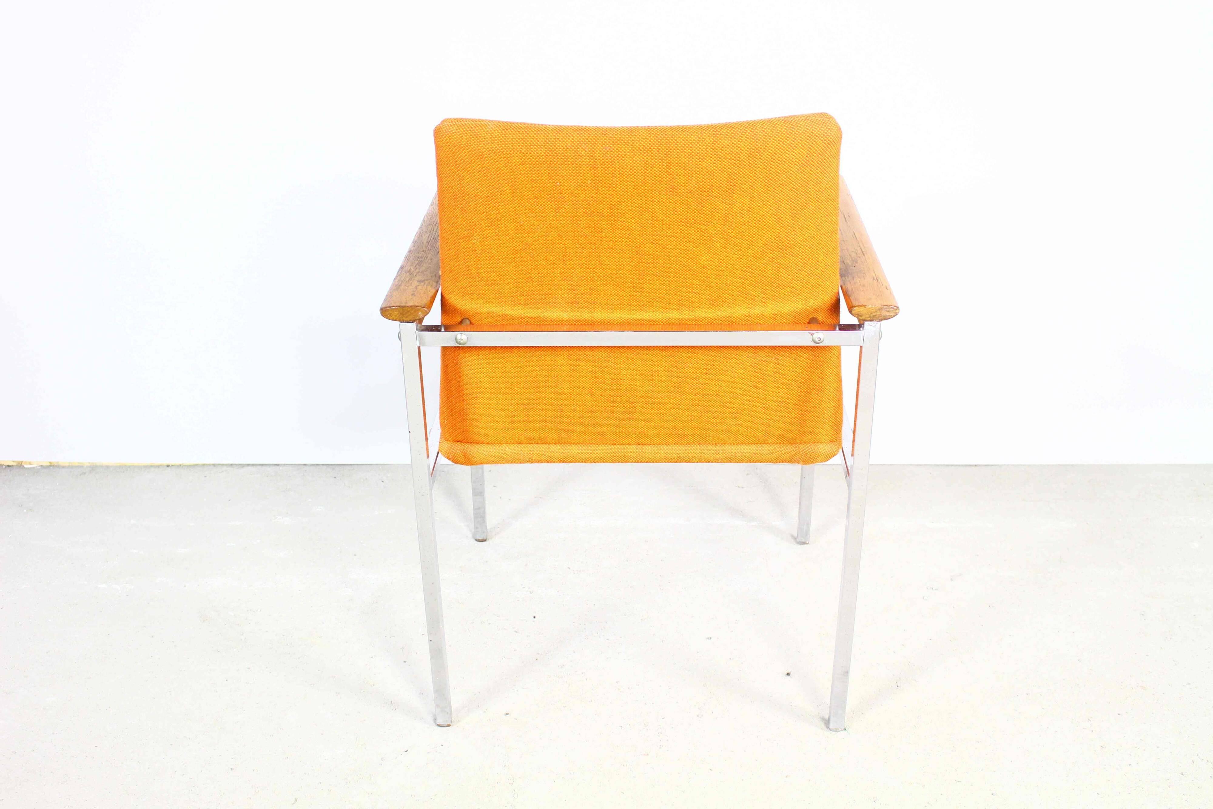 Danish orange chair by Sigvard Bernadotte for France & Søn 1970s