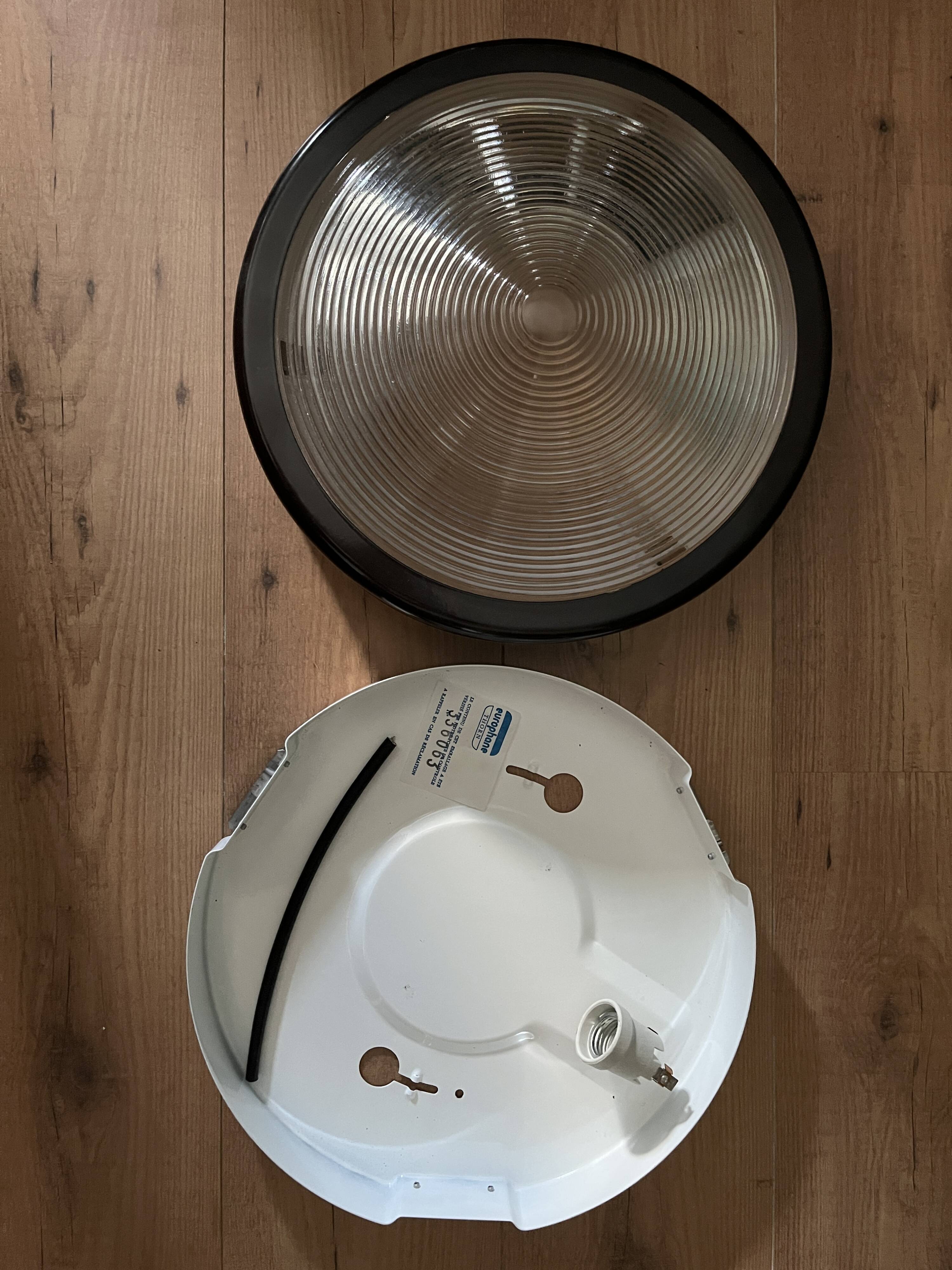 Pair of large Holophane Thorn Europhane vintage wall lights (1990)