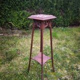 Wood and marble stool