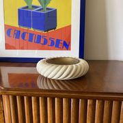 Tommaso Barbi, cream ceramic ashtray / vide poche, B Ceramiche, ca. 1970