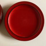 Set of 10 plates 1970 in red stoneware design Hertha Bengtson Thomas Rosenthal Scandinavian