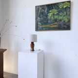 Brutalist walnut table lamp 1950