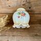 Suspension globe en verre opaline fleuri