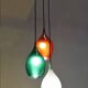 Flavio Poli for Seguso Vetri d’Arte, three-light glass chandelier, 1950s