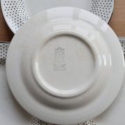 4 assiettes plates vintage faïence de Gien – Motif pois noirs