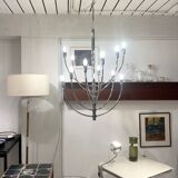 Chrome chandelier Piazza San Marco design Vico Magistretti for Oluce Italy