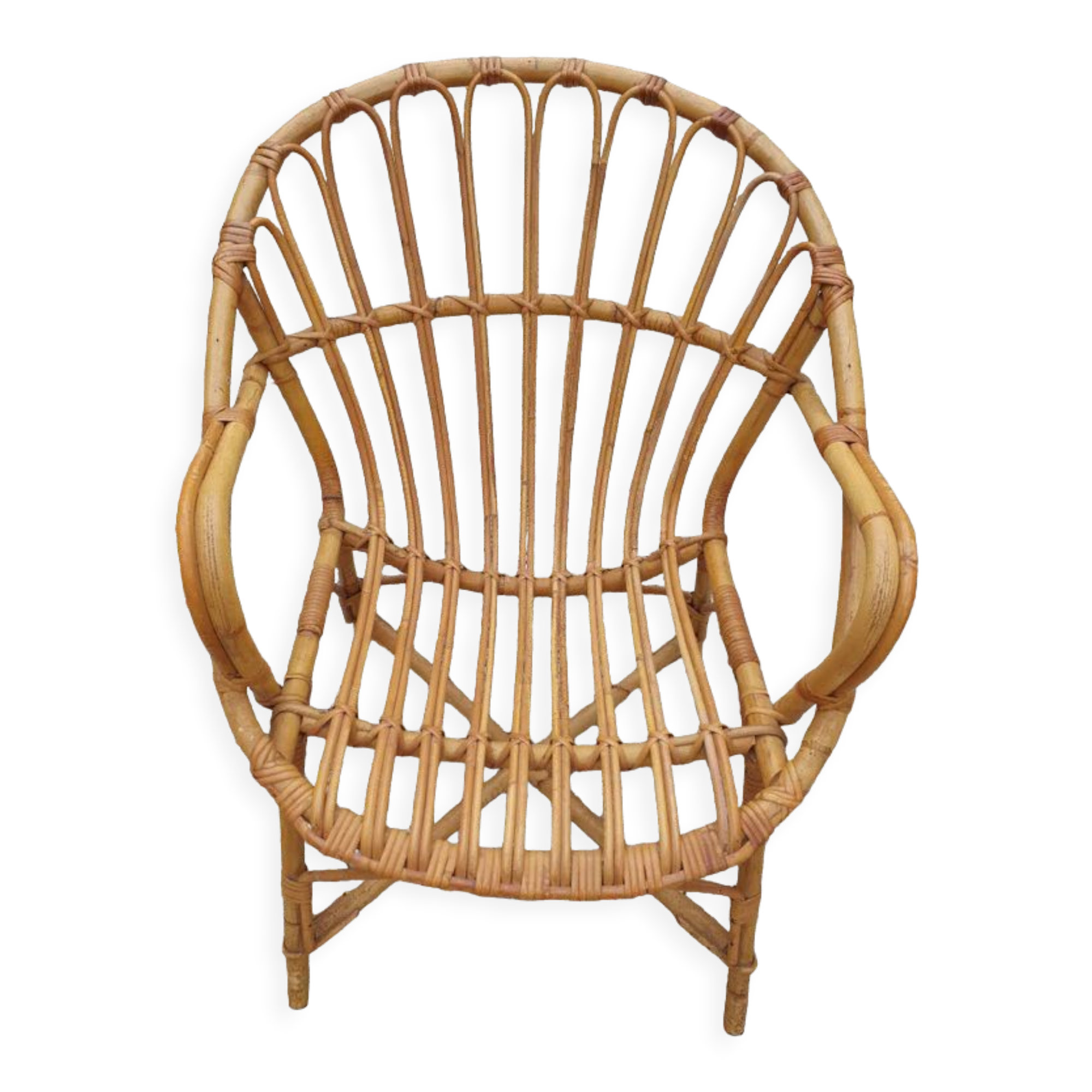 Rattan armchair 70'S