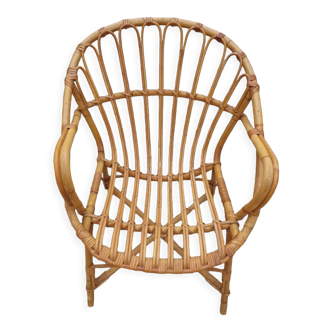 Rattan armchair 70'S