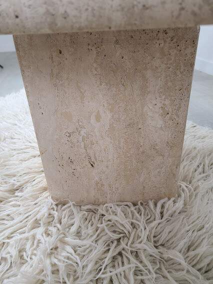 Travertine coffee table design 1970 vintage