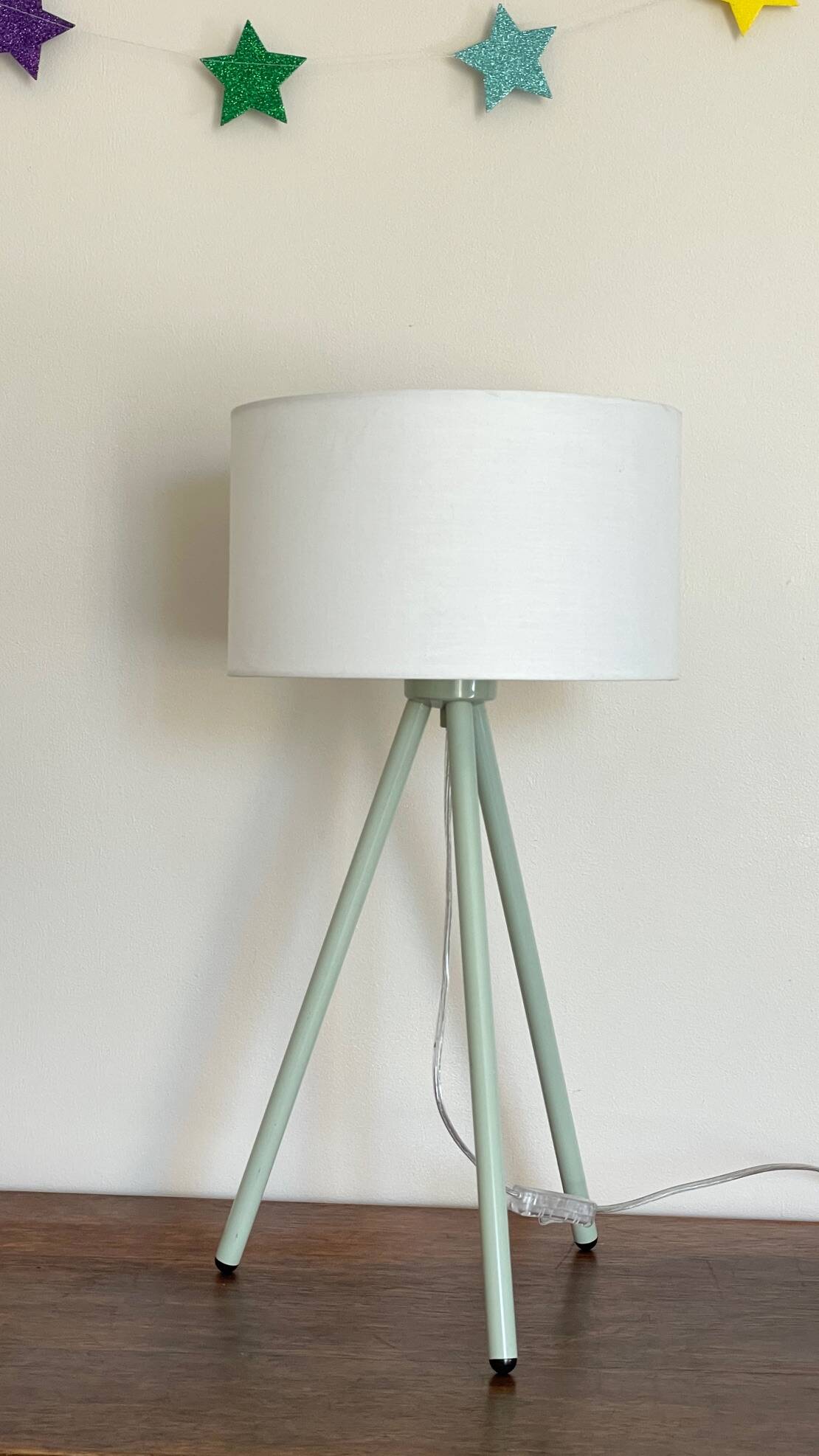 90s Green Metal Tripod Lamp