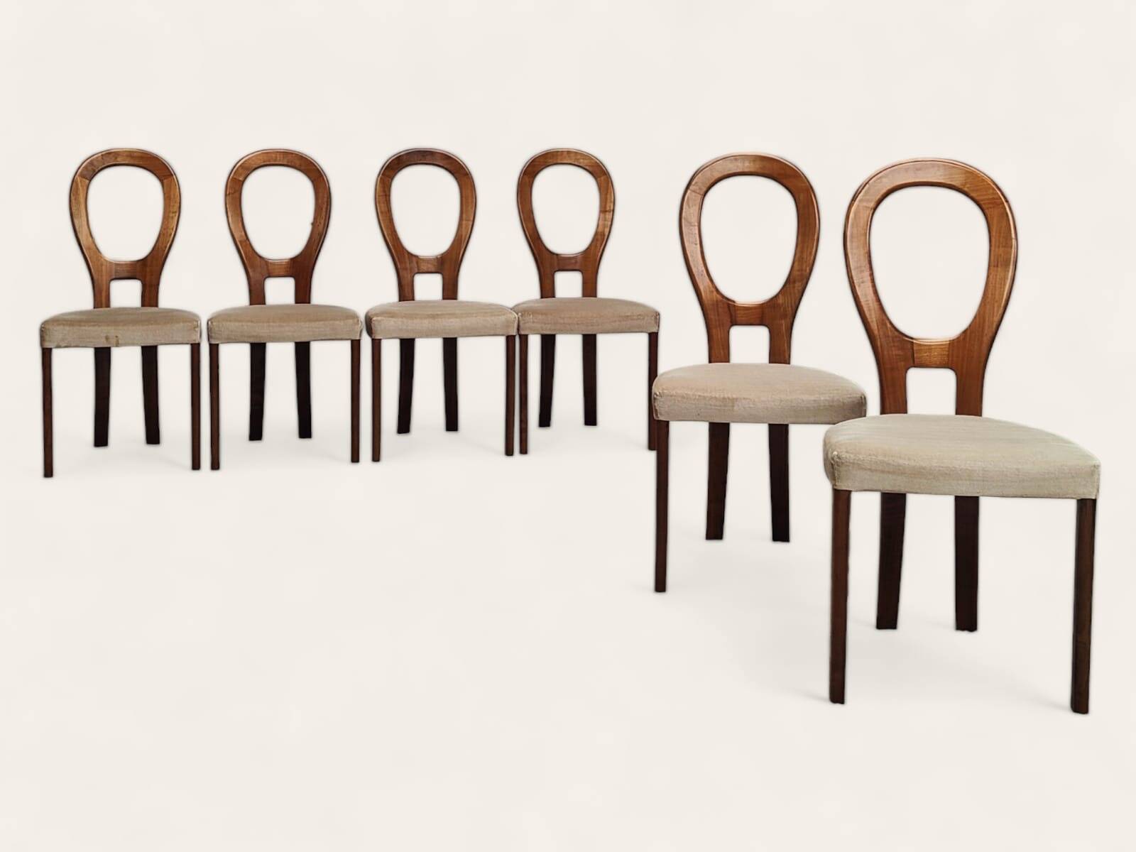 Zes Mid Century eettafel stoelen