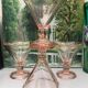 Set of 4 large ice cream bowls color rosaline vintage Italy