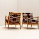 Pair of armchairs with bold geometric upholstery