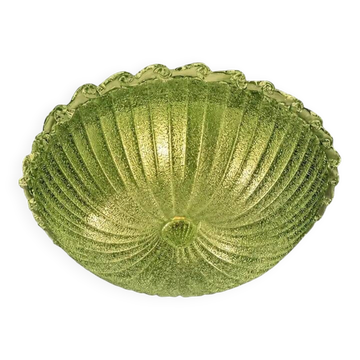 Green Murano Glass Italian Graniglia" Budino" Flush Mount in 70' Style