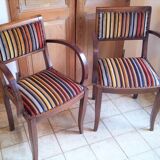 Pair of bridge armchairs from the 50s restyled for English boudoir