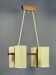 Scandinavian chandelier in solid teak with plexiglass shades – 1960s