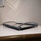 DLG Adnet Modernist Art Deco Glass and Chromed Brass Serving Tray