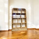 Bibliothèque Art déco en loupe d’orme & bois de hêtre fabrication artisanal