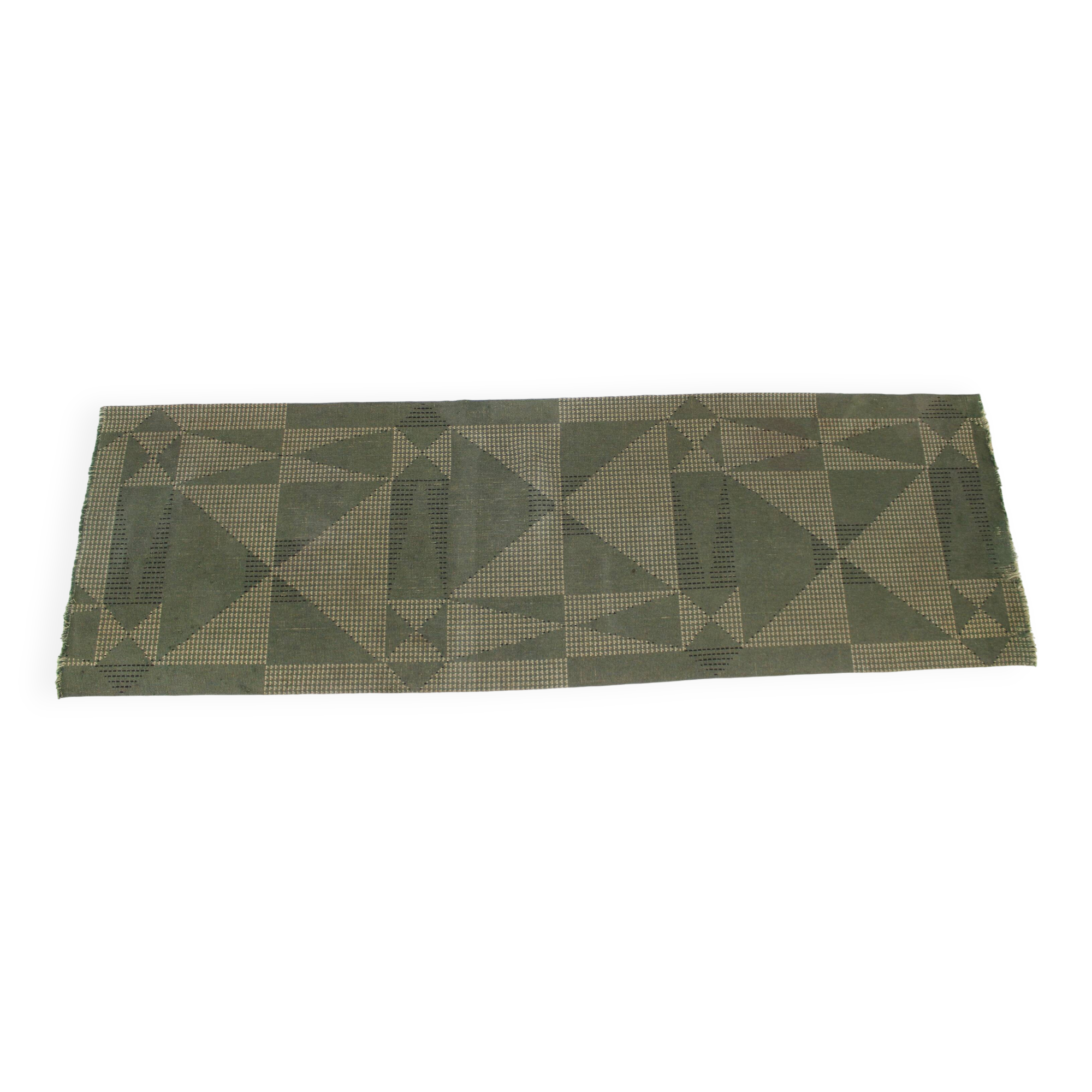 1950s Abstract Wool Hallway Carpet or Rug, Czechoslovakia