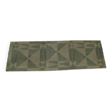 Tapis de couloir abstrait en laine des années 1950, Tchécoslovaquie