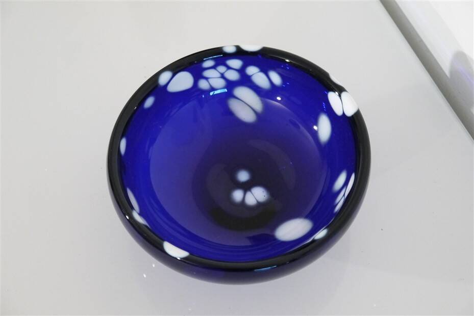 Scandinavian glass catchall from Bergdala glasbruk