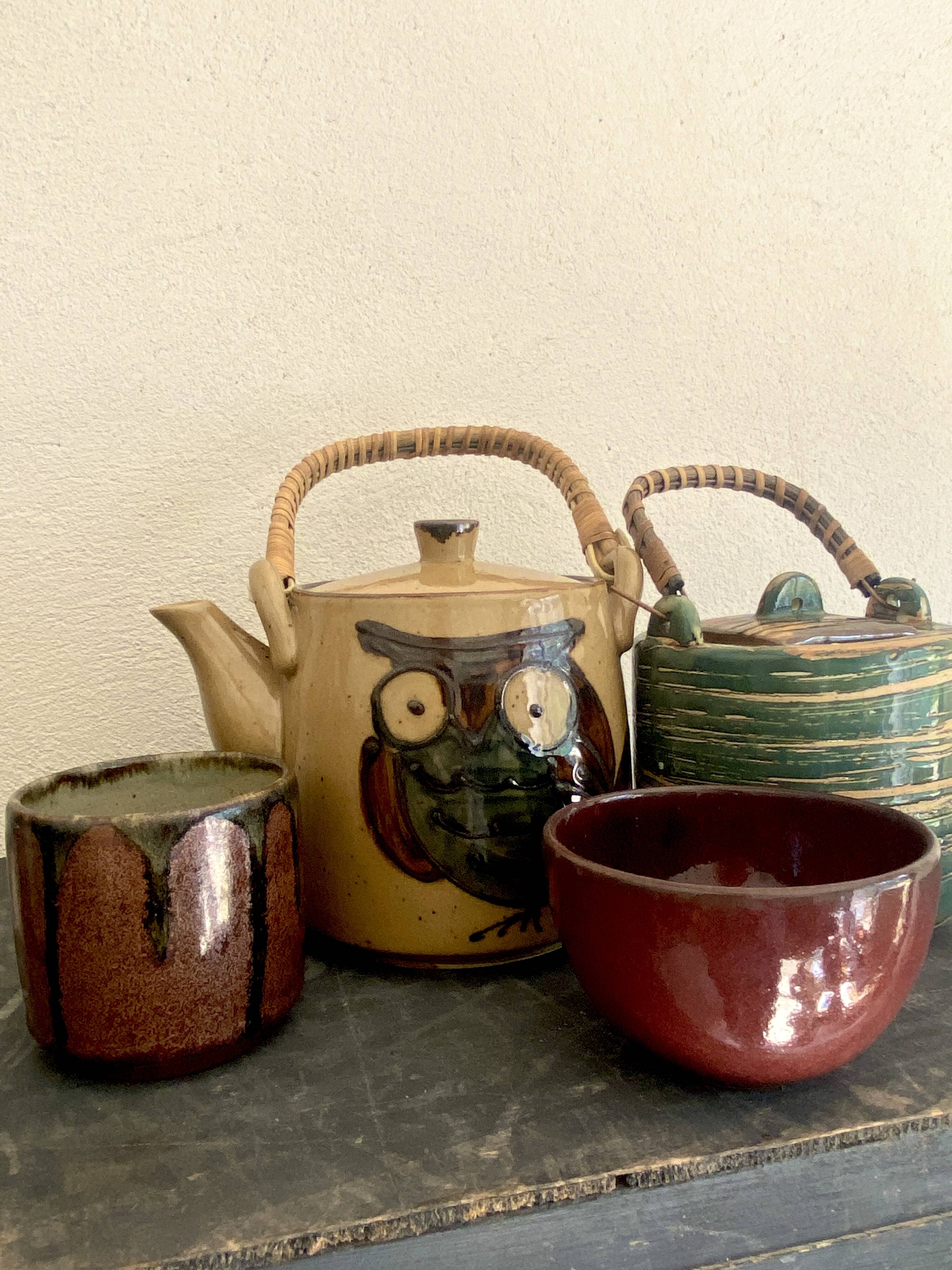 Glazed ceramic teapot, 1980s