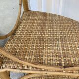 Vintage rattan corner shelf
