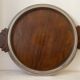 Plateau Art deo wood and silver metal