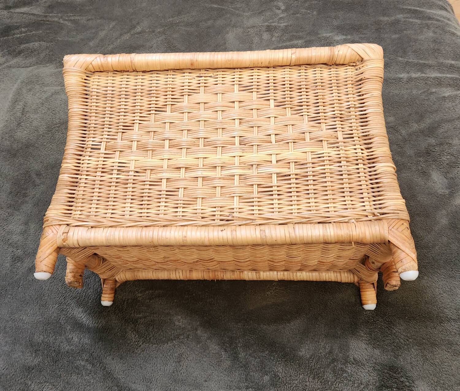 Vintage rattan magazine rack