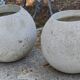 Paire jardinières boule sphère vintage