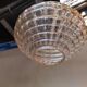 Lampe suspension vintage en verre marron transparent ondulé
