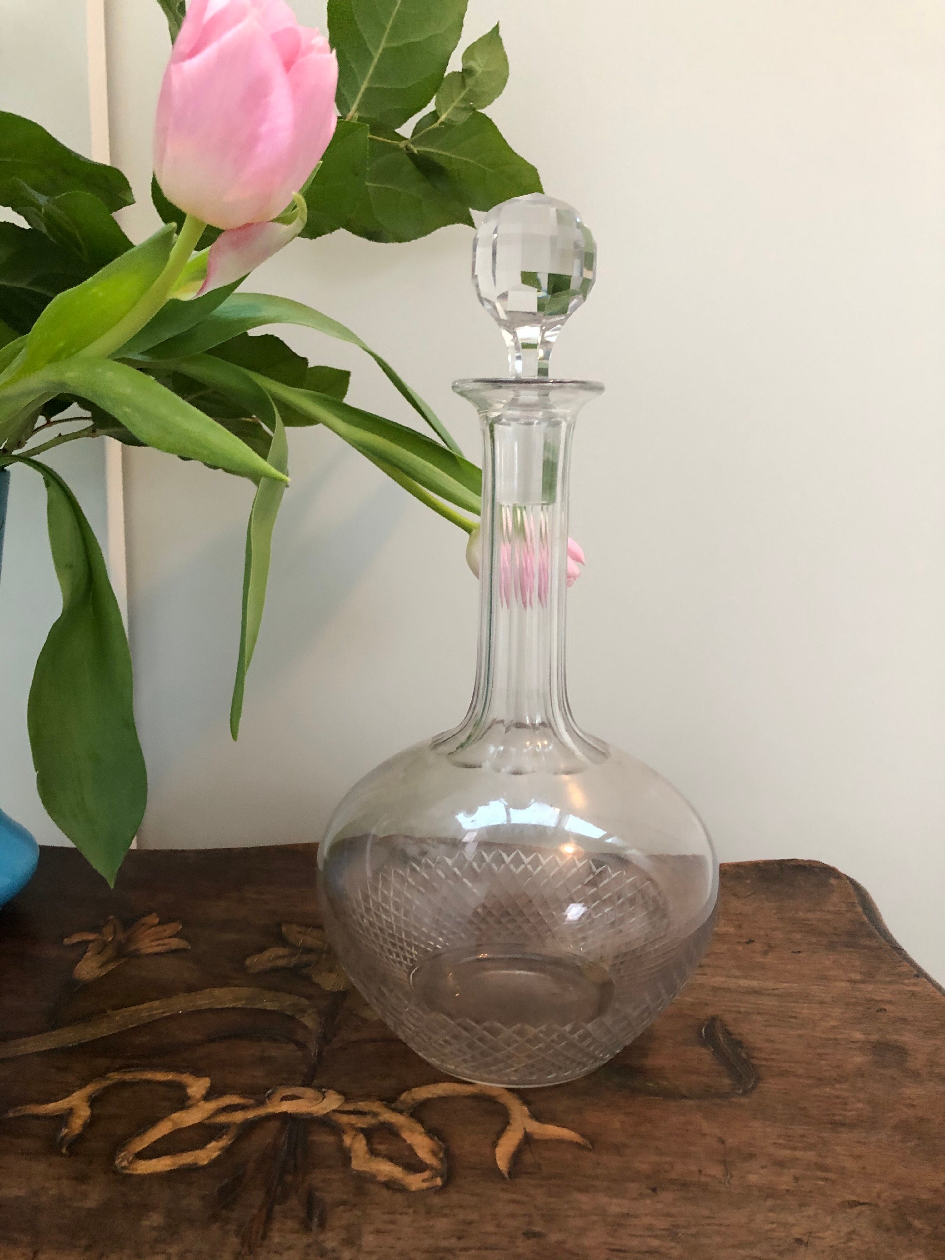 French carafe made of chiseled glass