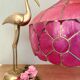 Suspension abat-jour vintage en nacre rose