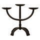 Brutalist three-light chandelier in hammered wrought iron, France, 1960s
