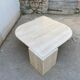 Large marble travertine coffee table in the shape of an eye from Roche Bobois vintage 70s