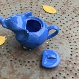 ELEPHANT teapot in blue enameled ceramic in the shape of an elephant, stamped collector and vintage