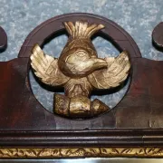 Antique Chippendale Wall Mirror in Gilded Wood with Phoenix, 1760s