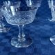 Set of 7 old champagne glasses in cut crystal