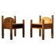 Pair of vintage chunky solid pine bedside tables, Denmark, 1970s