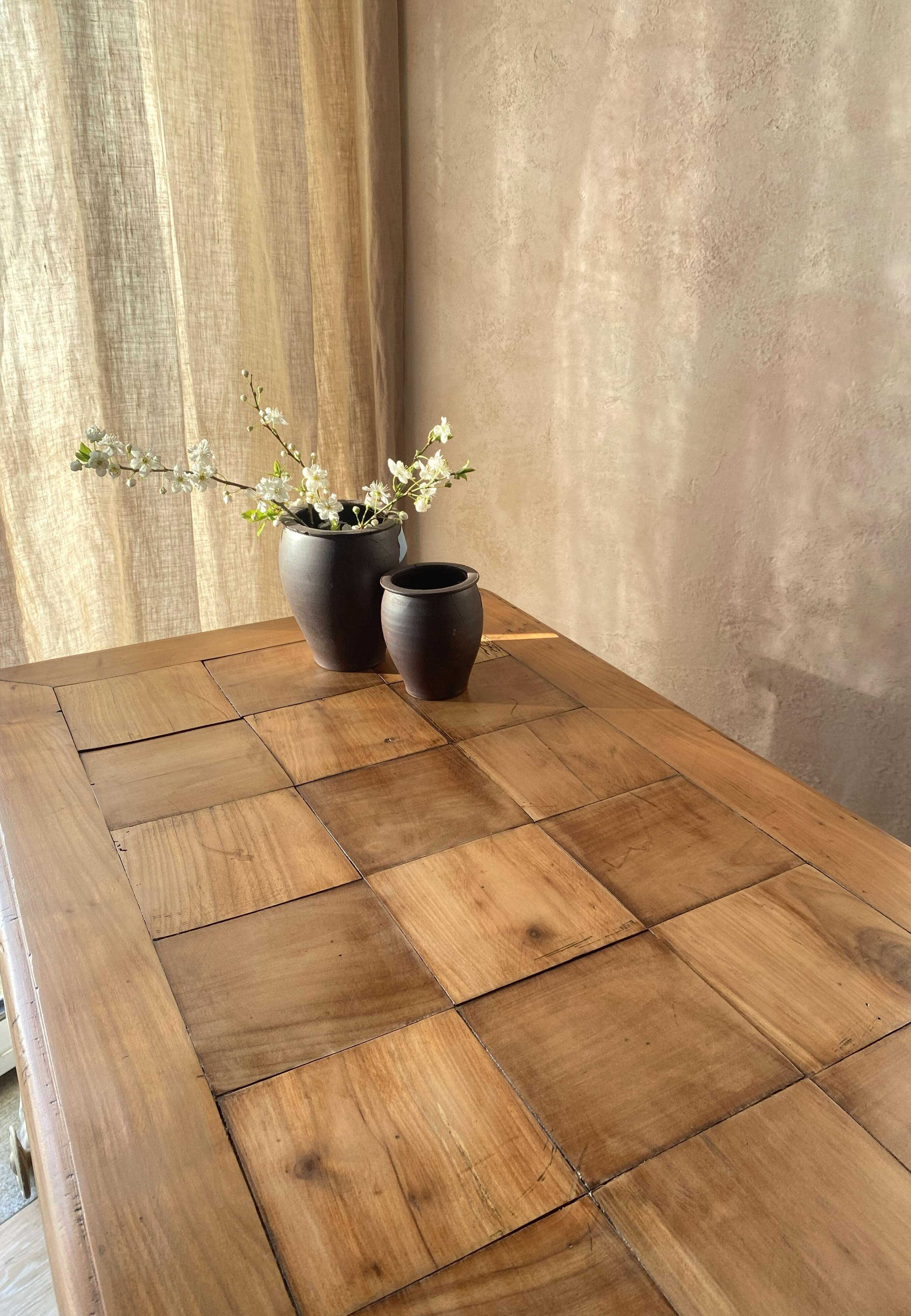 Old console in solid cherry wood - rustic Louis XV style