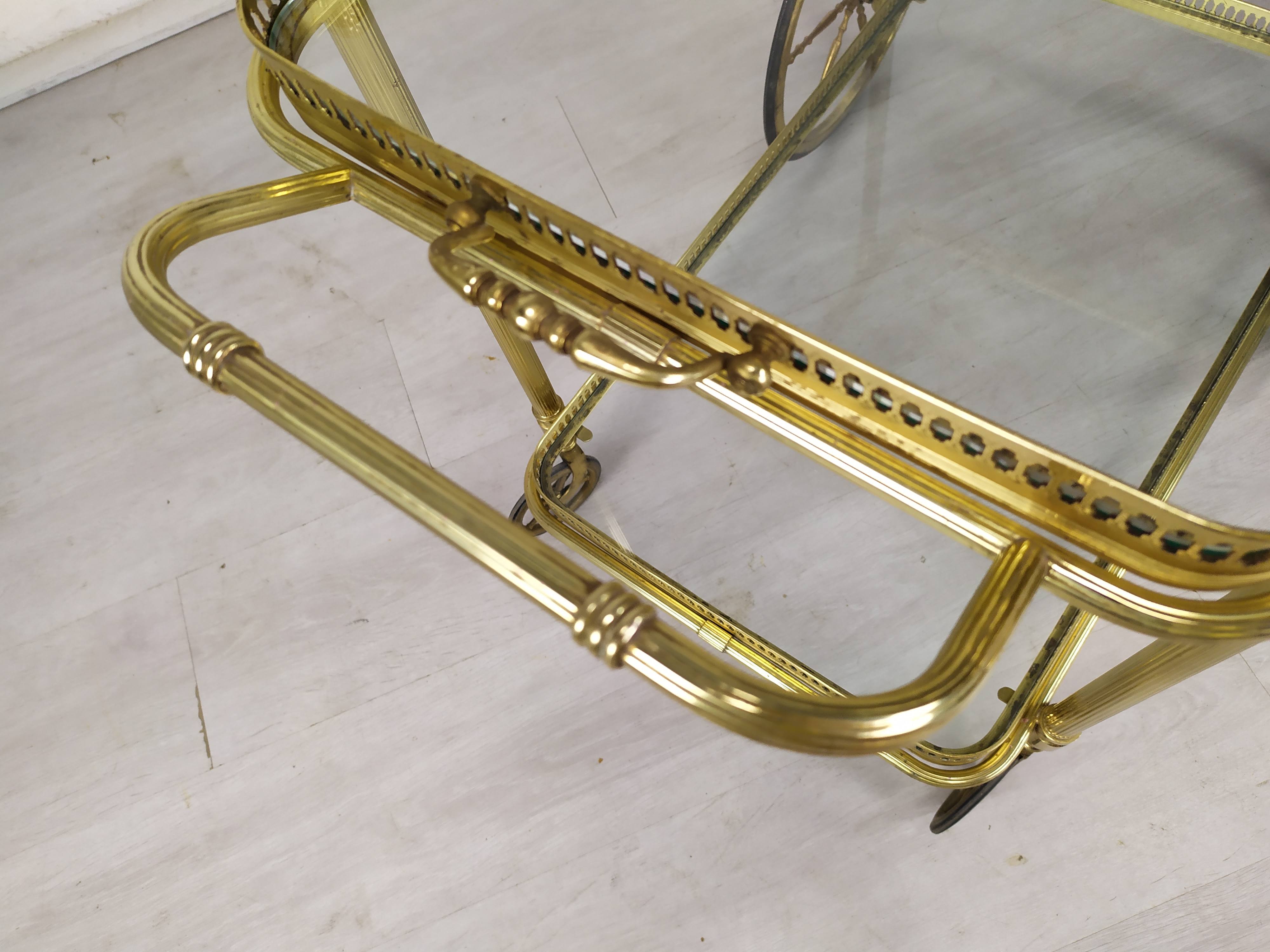 Vintage brass bar trolley service