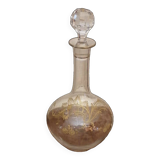 Ancienne carafe en cristal décor doré