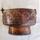 Cache pot cuivre rouge sur piedouche