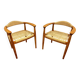 Paire de fauteuils scandinave en teck tressé