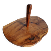 Solid olive wood cheese board, freeform brutalist shape.