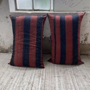 Pair of vintage XXL Kilim cushions