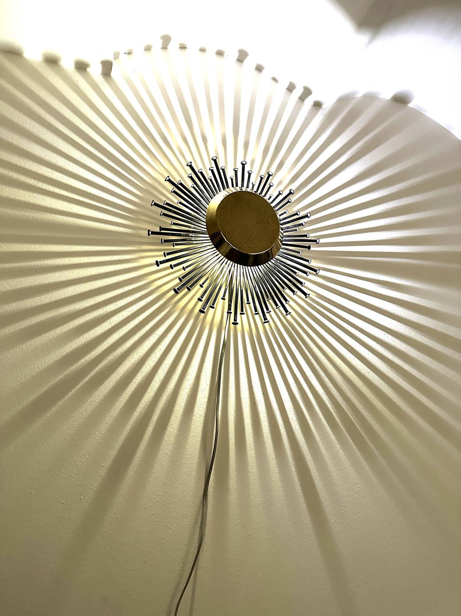 Star/Sun wall lamp made of brass and iron 40cm