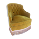 Mustard yellow velvet toad armchair